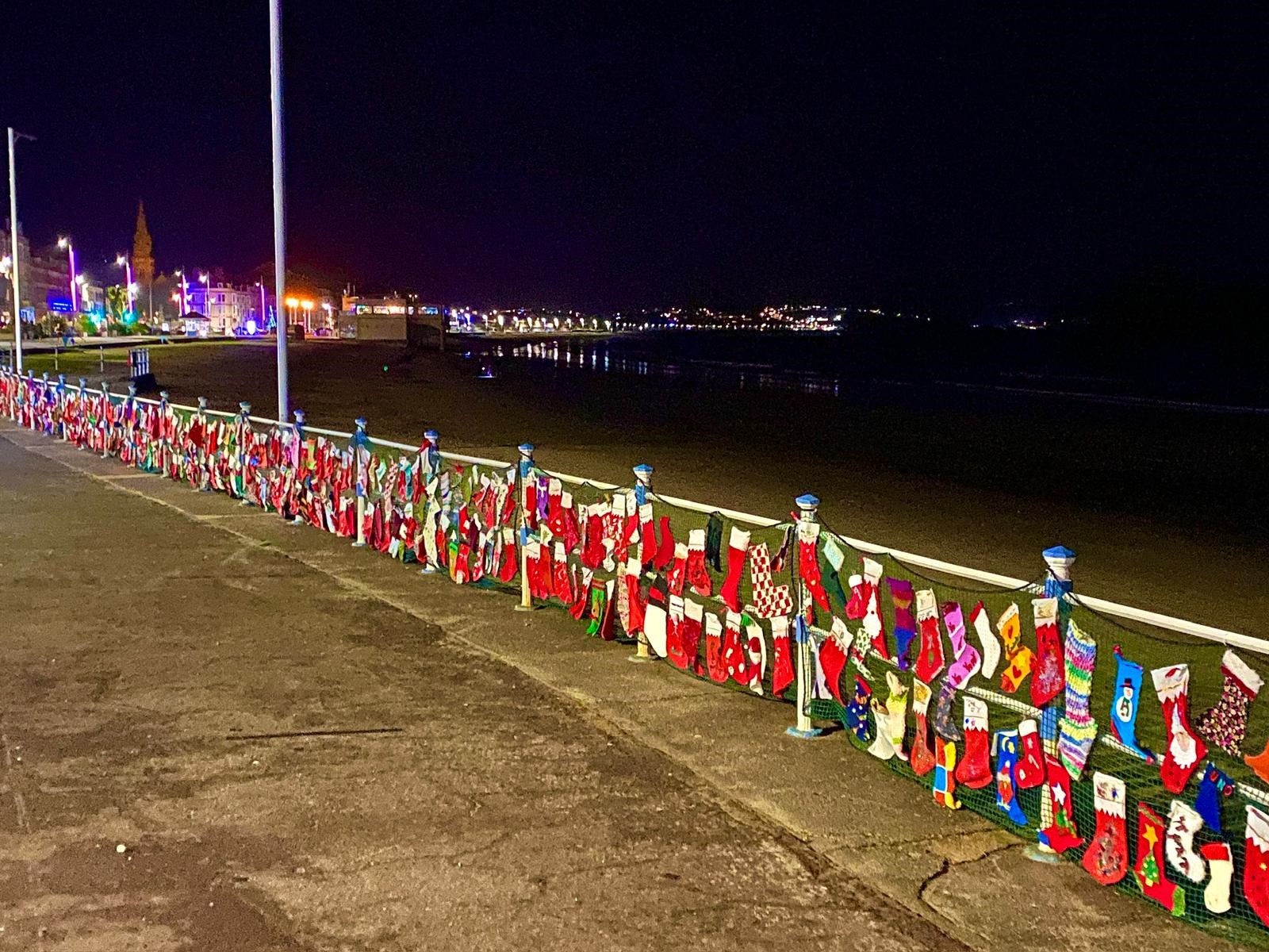 Weymouth Christmas stocking display 2025