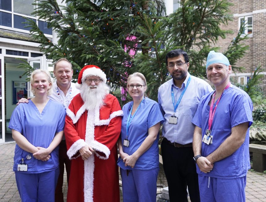 Photo of Father Christmas and medical team