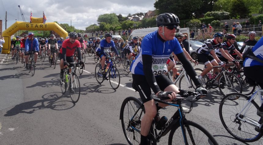 Photo of cyclists talikng part in Air Ambulance Cycle Challenge 2018