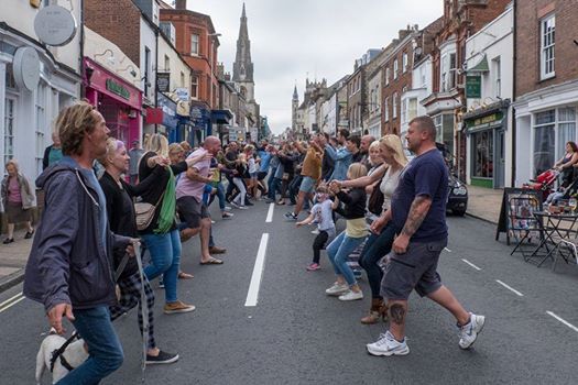 Hokey Cokey outside Tom Browns