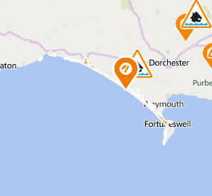 Flood alert West Dorset coast