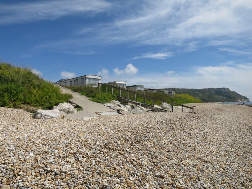 Creek caravan site from beach