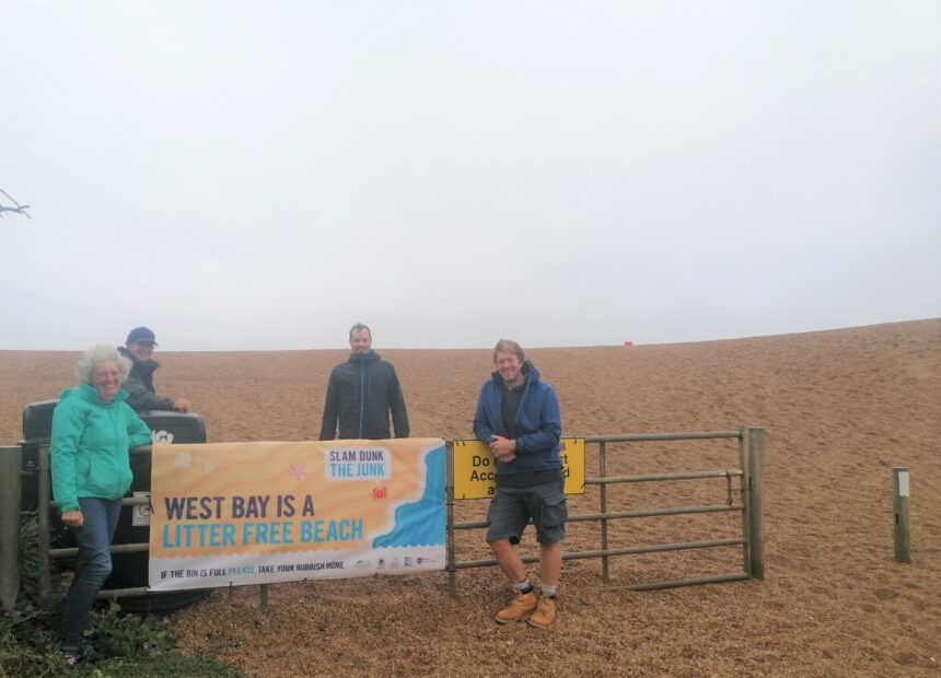 Litter free banner at West Bay