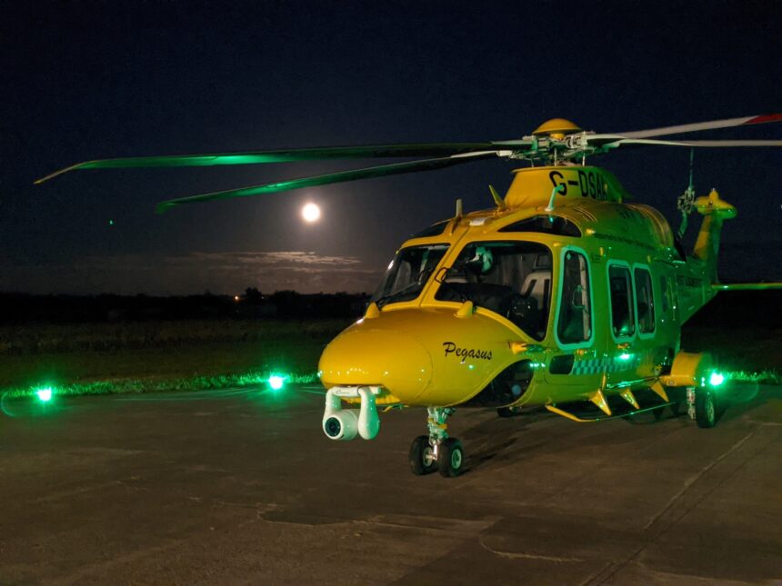 Dorset and Somerset Air Ambulance at night