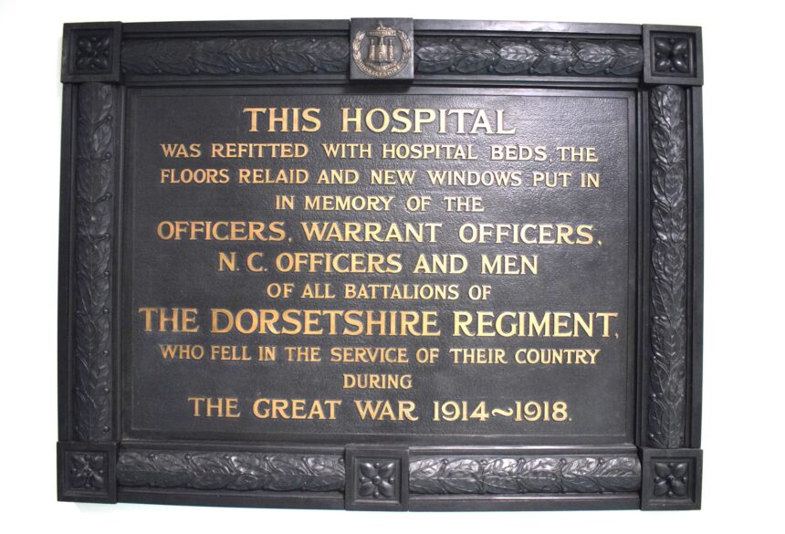 Restored plaque close up