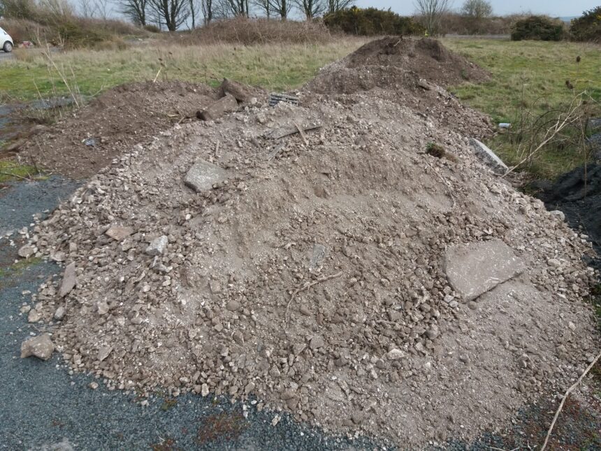 Fly-tipped waste found by Waste Enforcement officer at former Askers Hotel site.