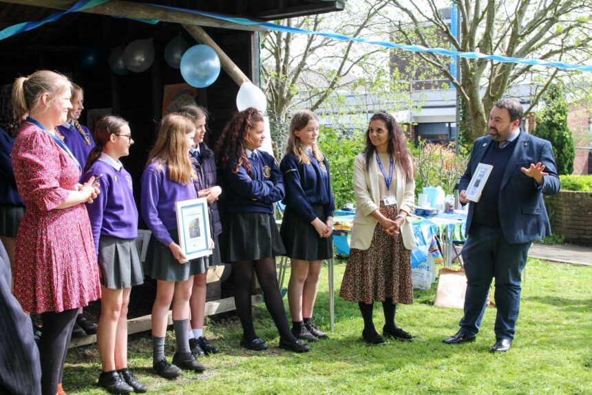 St Osmunds group photo - students with Chris Loder