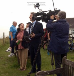 Media on Portland for arrival of the Bibby Stockholm