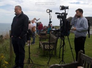 Media at arrival of refugees on Portland