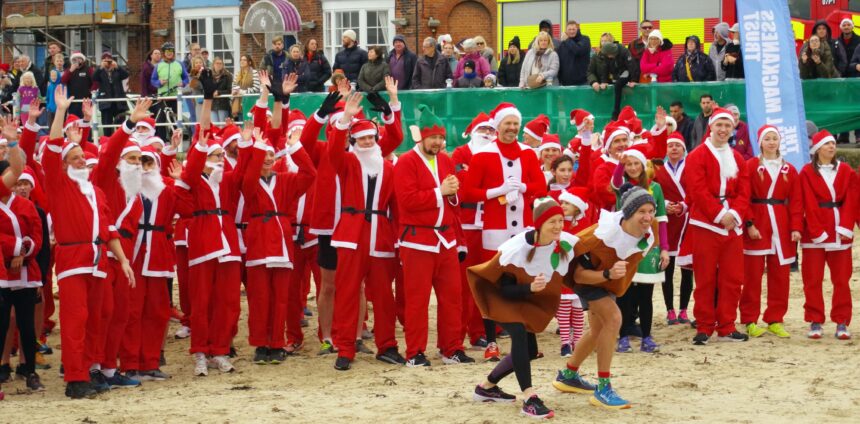 Ready for the off, the two Christmas Puddings get ready for the start