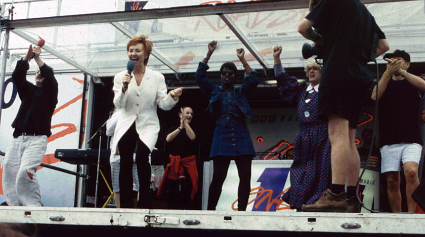 Steve Wright at the Radio 1 Roadshow in Weymouth 1994