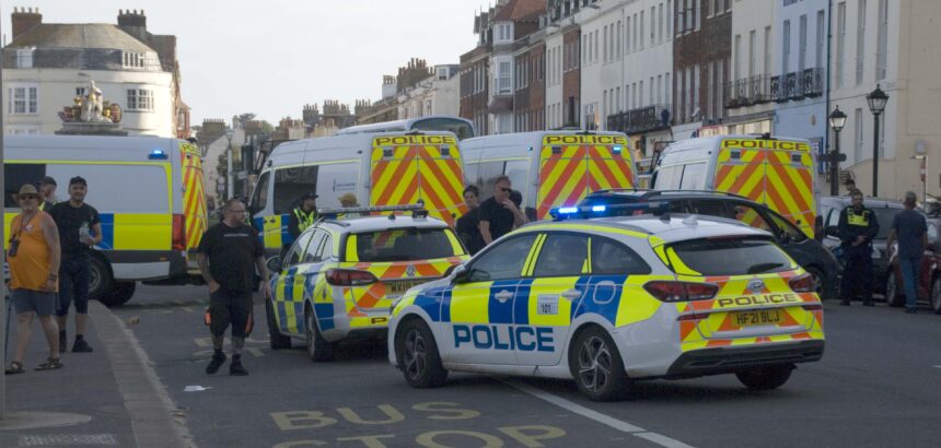 Police vehicles in Weymouth