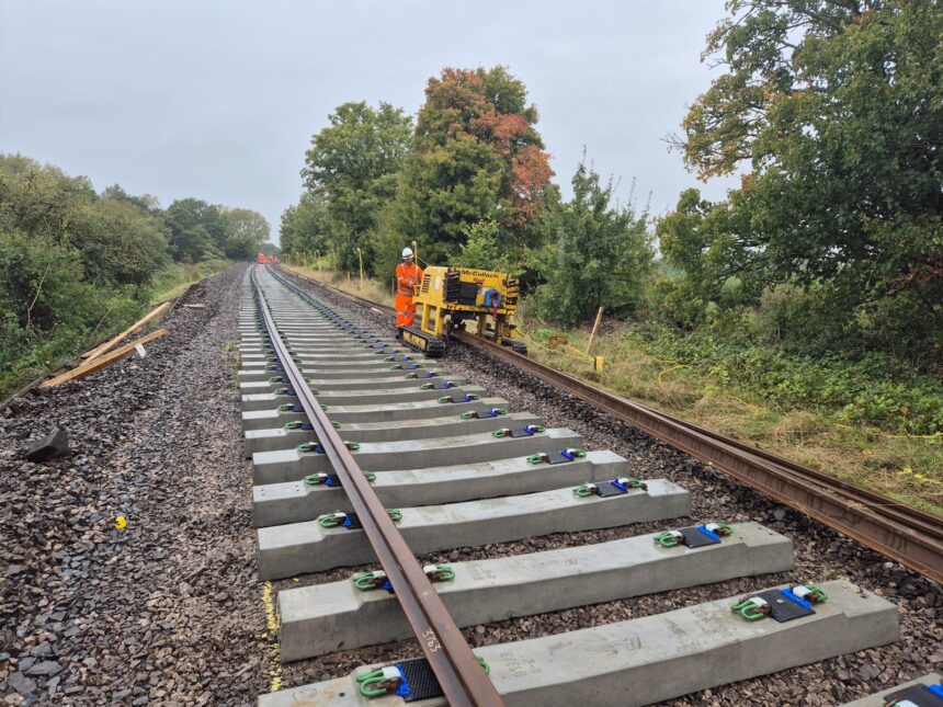 Rail being installed