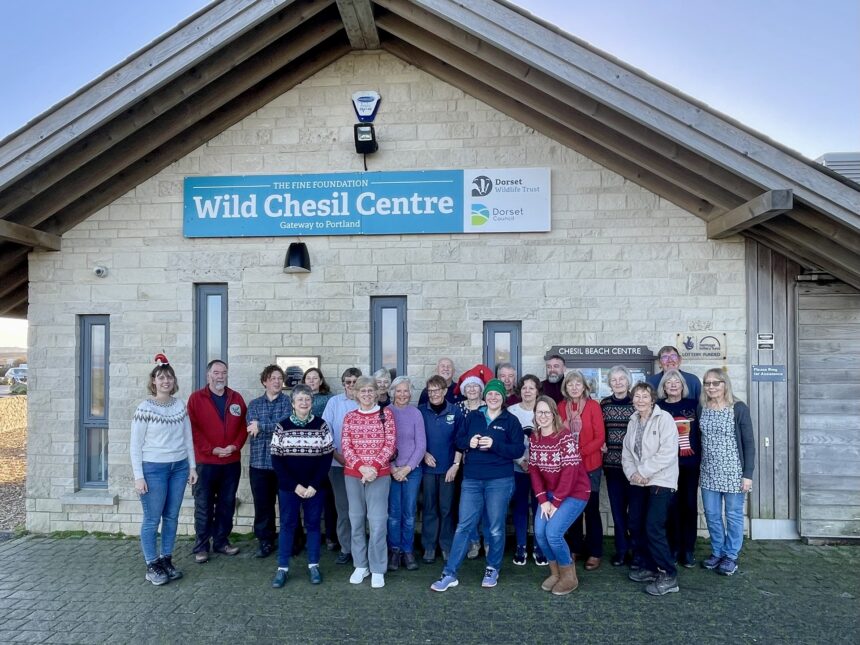 Staff and volunteers at Wild Chesil Centre. Image credit: Dorset Wildlife Trust