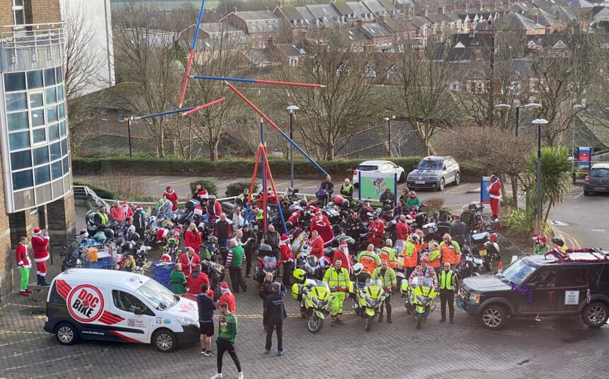 DocBike’s Santa Toy Run brings festive joy to children at Dorset County Hospital