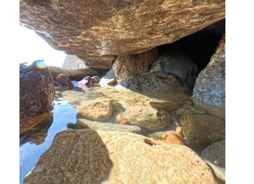Cobb hole underneath seaward wall Dorset Council