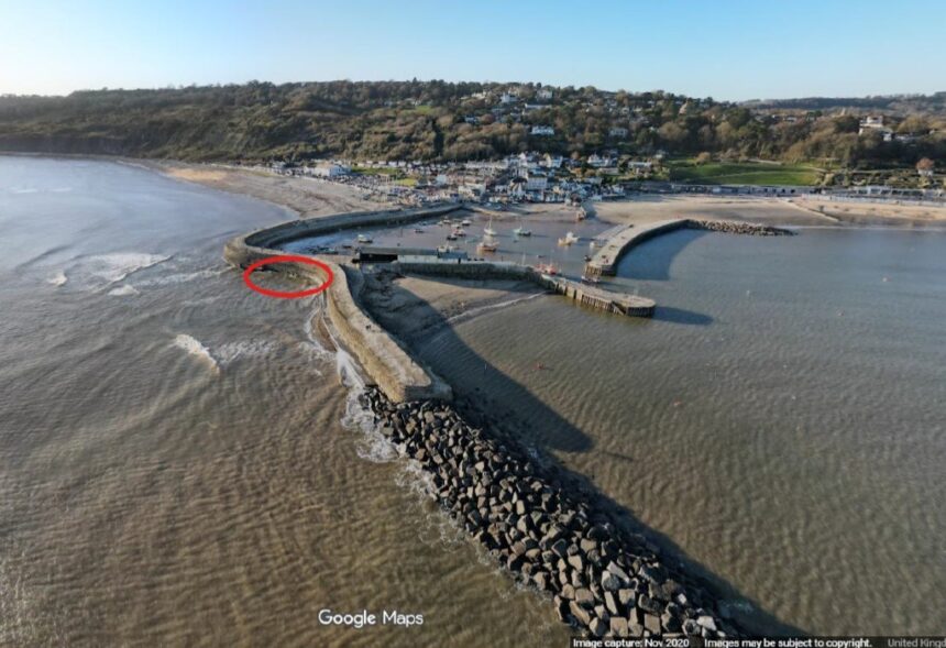 Cobb with marked area showing location of the hole