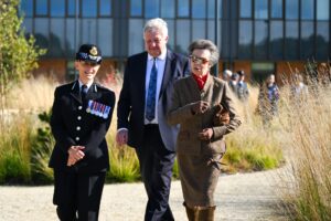 The Princess Royal with Chief Constable Amanda Pearson and Police & Crime Commissioner David Sidwick