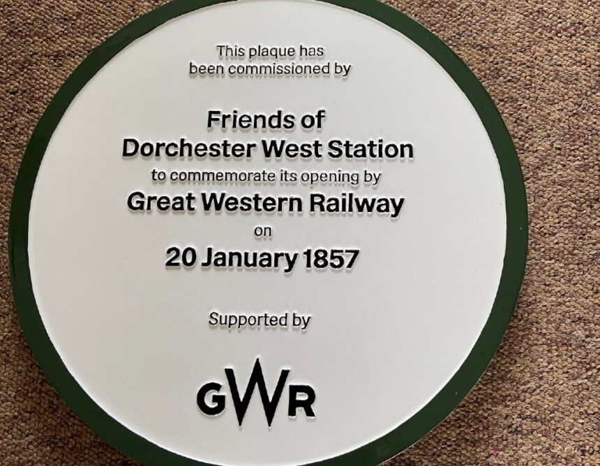 Dorchester West Station plaque