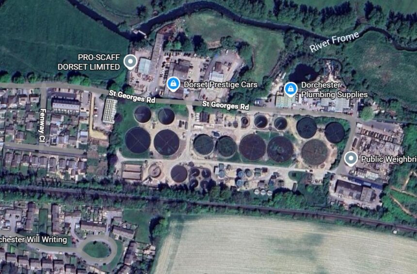 Dorchester water treatment works St George's Road Google Earth