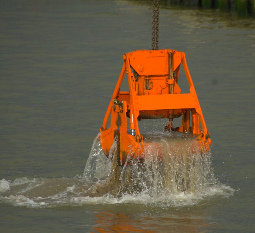 Dredging operation at West Bay