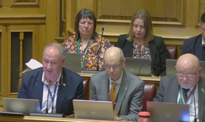 Cllr Nick Ireland centre left