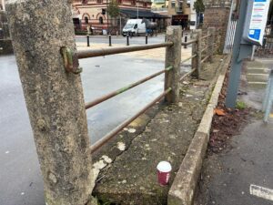 Crumbling concrete and metal posts, Fairfield