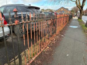 Weymouth Avenue - railings in need of a coat of paint