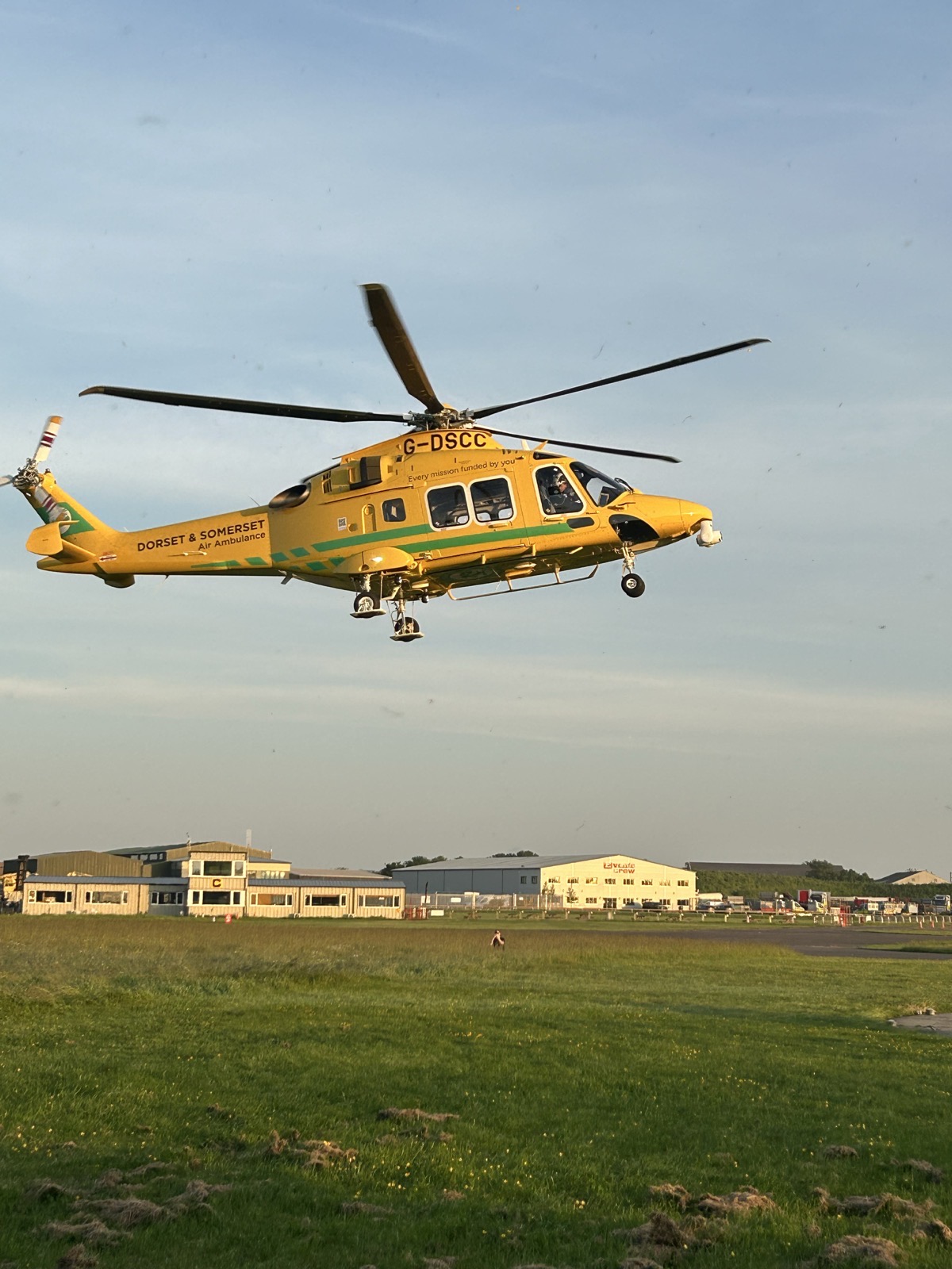 G-DSCC arrives at airbase