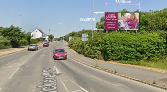 Roadside advertising sign for Chickerell nursing home