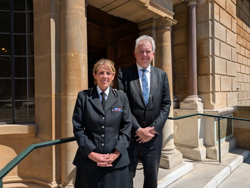 Rachel Farrell with David Sidwick