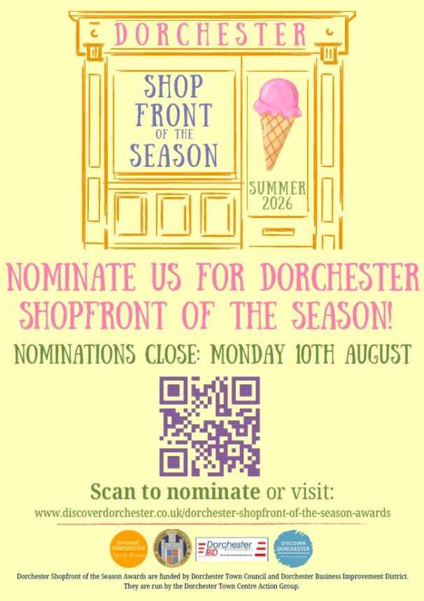 Dorchester Shopfront of the Season Awards Open on 10th July