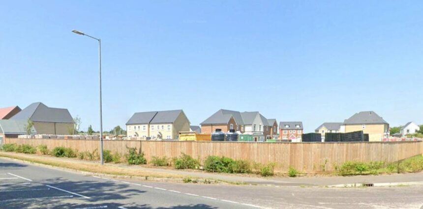 Crossways 9 homes - with new buildings beyond