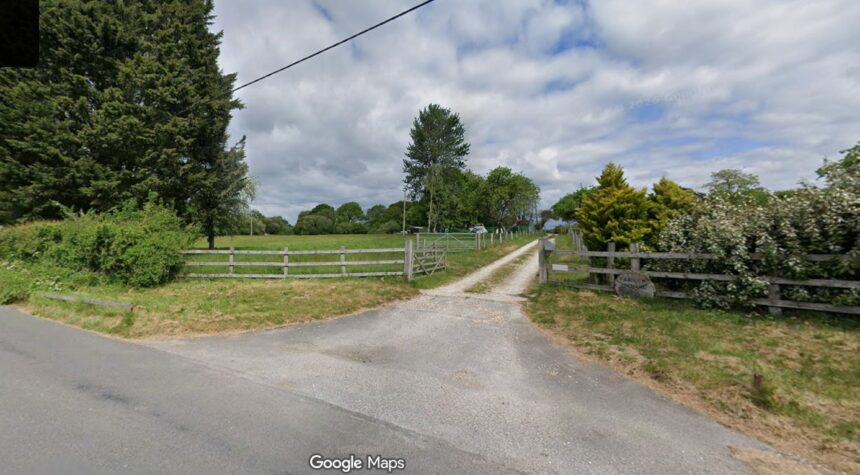 The entrance to the Fairview Orchard site, at Lane End, Bere Regis