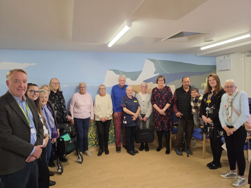 1. Members of the Dorchester Social Stroke Club, Head of DCH Charity, Simon Pearson, with Rhiannon Swatton from Estates at DCH and Mandy Russell from the Stroke Unit at DCH
